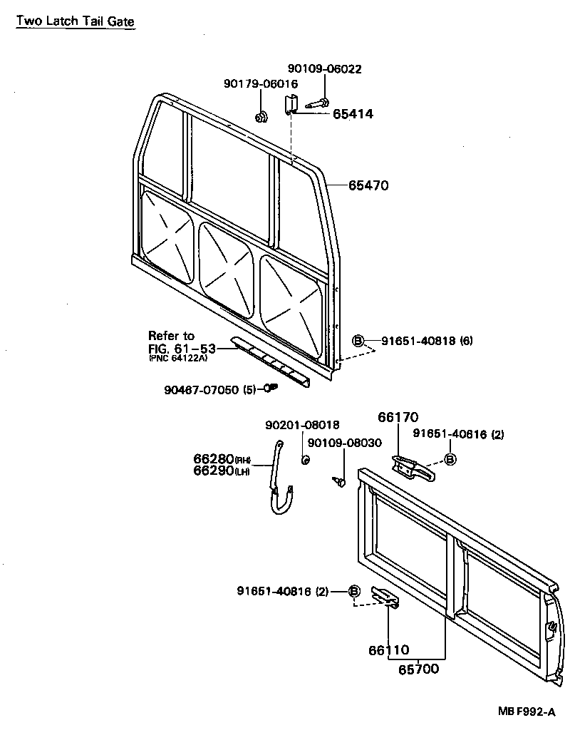 65700-89141 GATE ASSY, REAR BODY TAIL product image