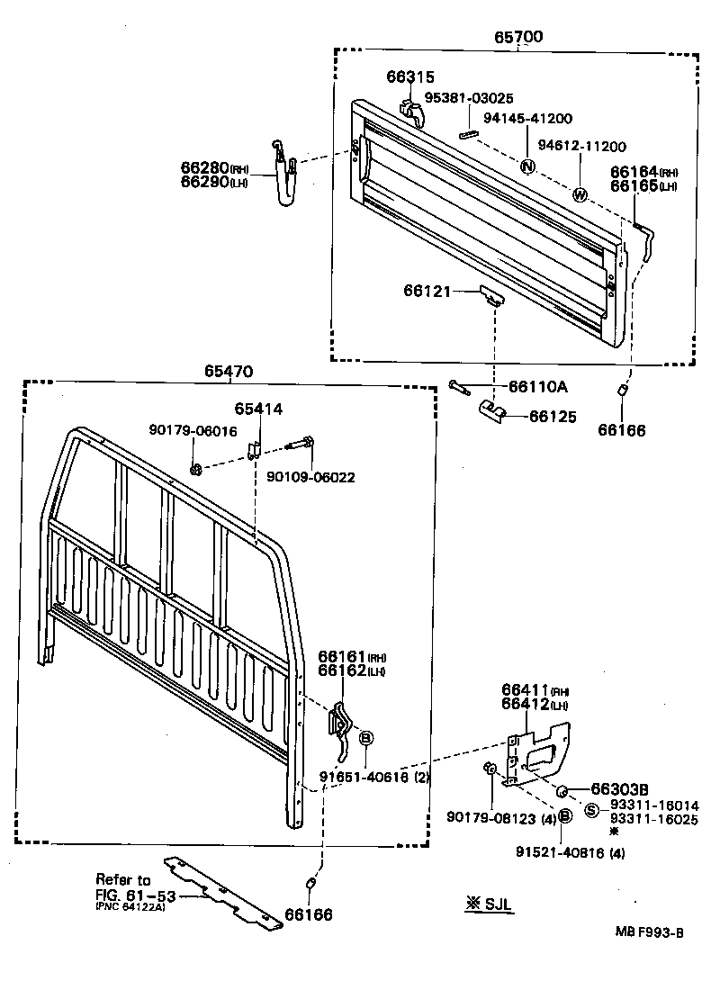 65700-89141 GATE ASSY, REAR BODY TAIL product image