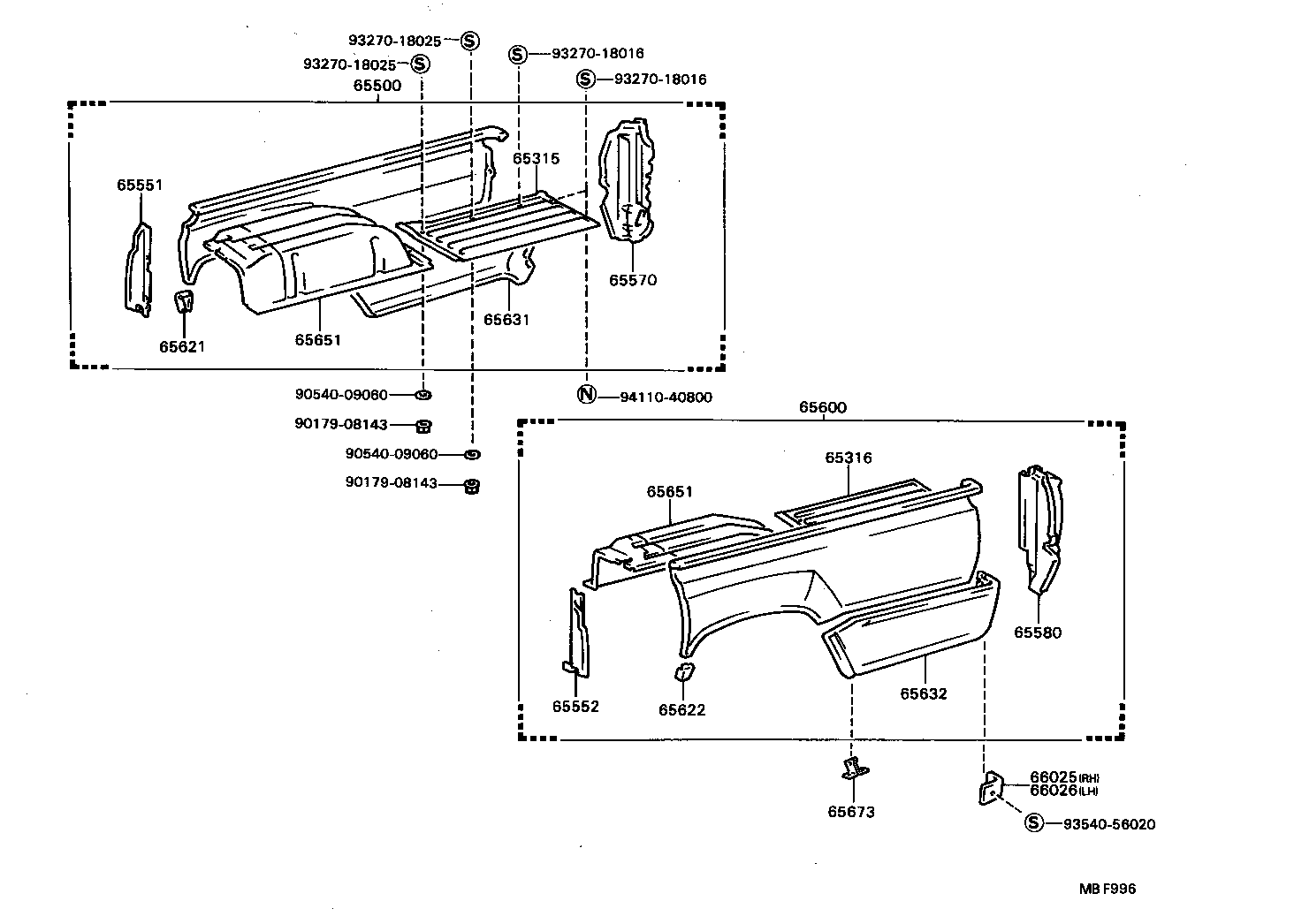 65500-89230 PANEL ASSY, REAR BODY SIDE, RH product image