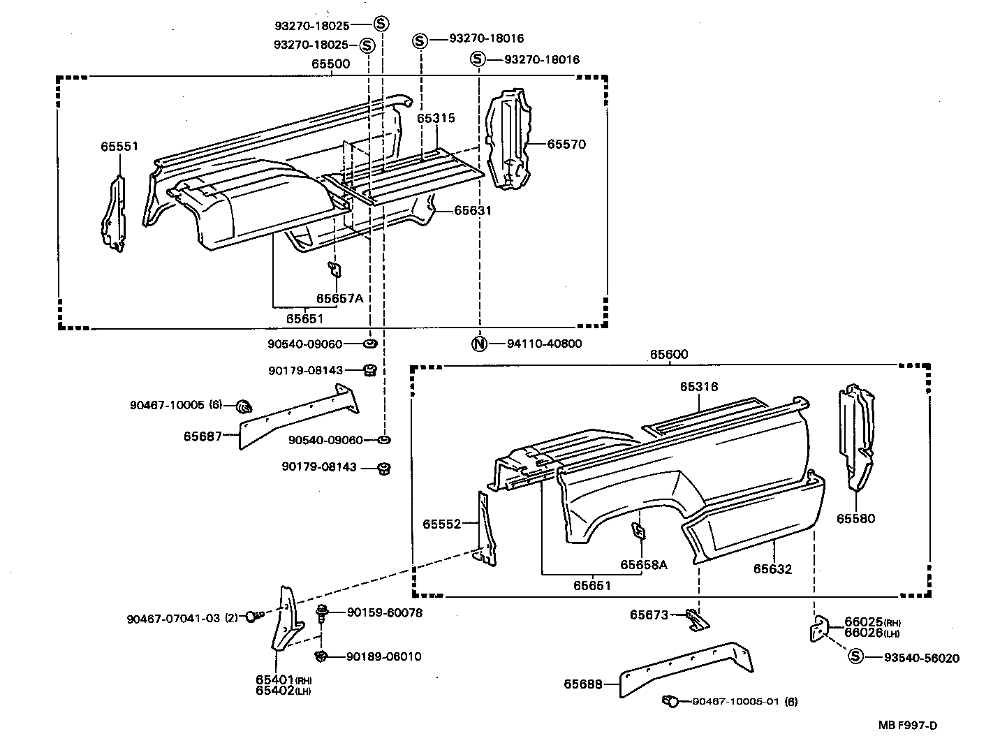 65500-89230 PANEL ASSY, REAR BODY SIDE, RH product image