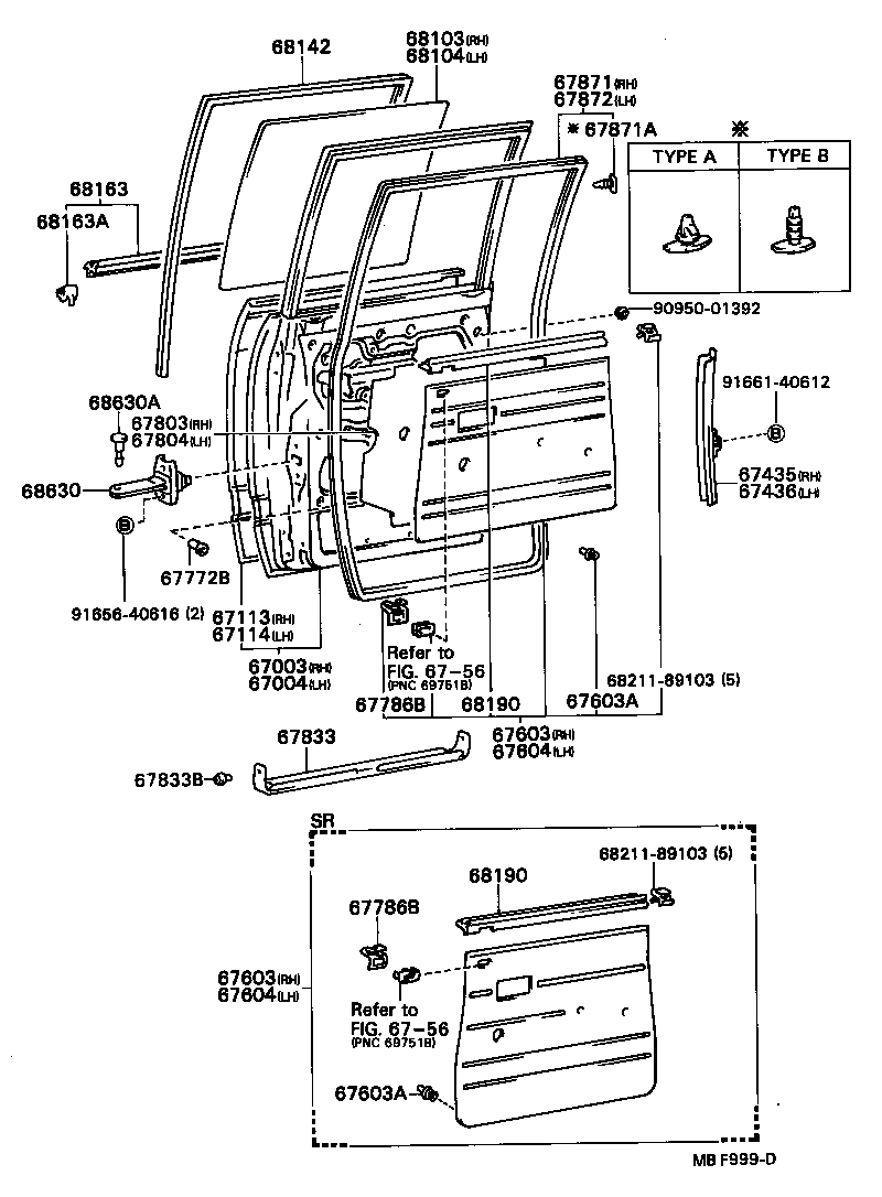 67004-89103 PANEL SUB-ASSY, REAR DOOR, LH product image