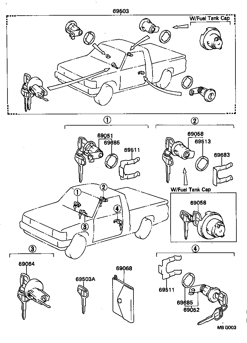69005-89156 CYLINDER SET, LOCK product image