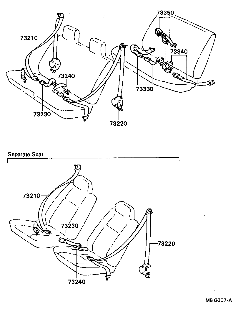 73210-89154-06 BELT ASSY, FRONT SEAT OUTER, RH product image