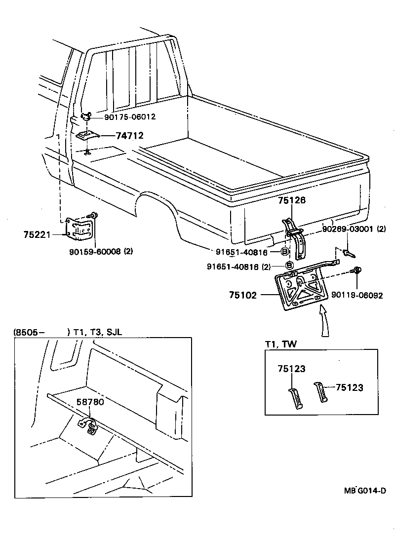 75102-89115 BRACKET SUB-ASSY, REAR LICENSE PLATE product image