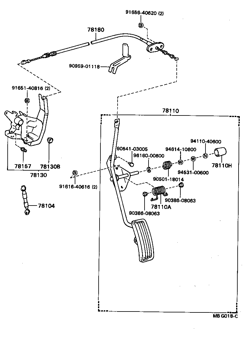 78120-89133 ROD ASSY, ACCELERATOR PEDAL product image