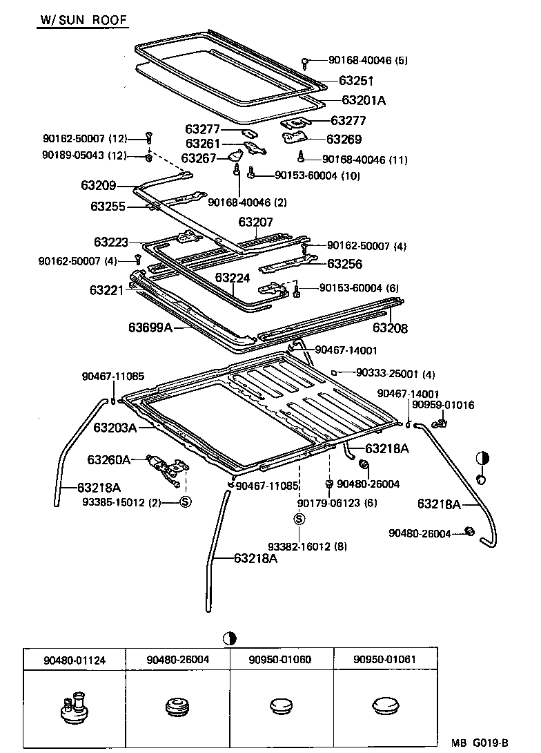 63103-14080 REINFORCEMENT SUB-ASSY, ROOF PANEL, CENTER product image
