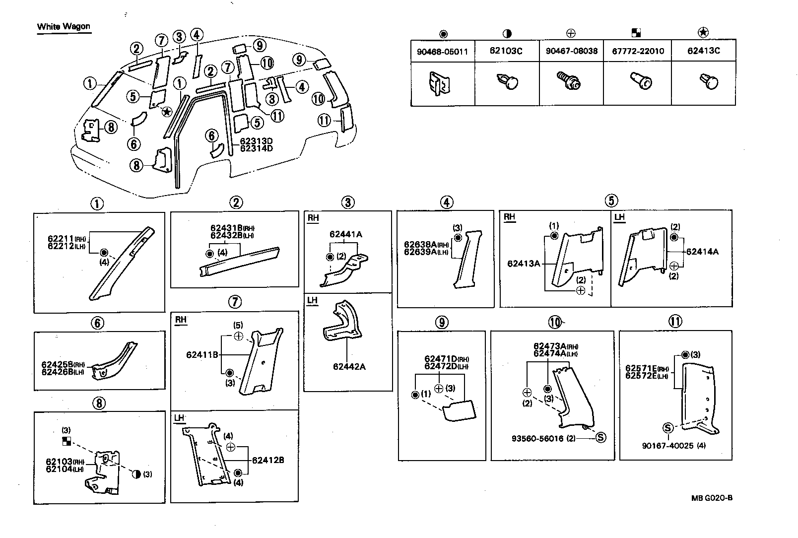 62472-87003 GARNISH, REAR PILLAR, UPPER LH product image