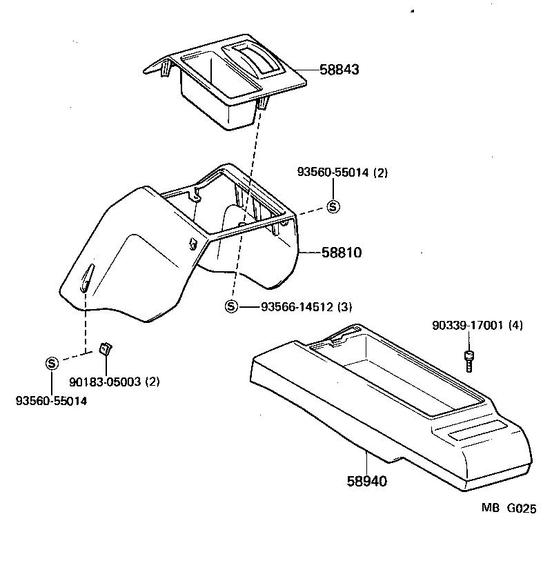 58811-95704 CONSOLE ASSY, REAR product image