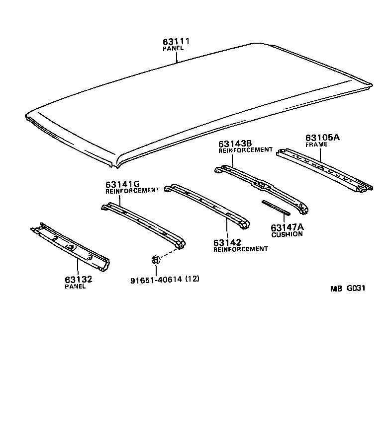 63129-28010 CUSHION, ROOF TO ROOF REINFORCEMENT product image