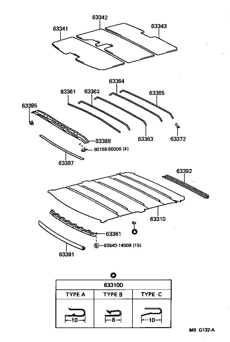 63341-30110 PAD, ROOF SILENCER, NO.1 product image