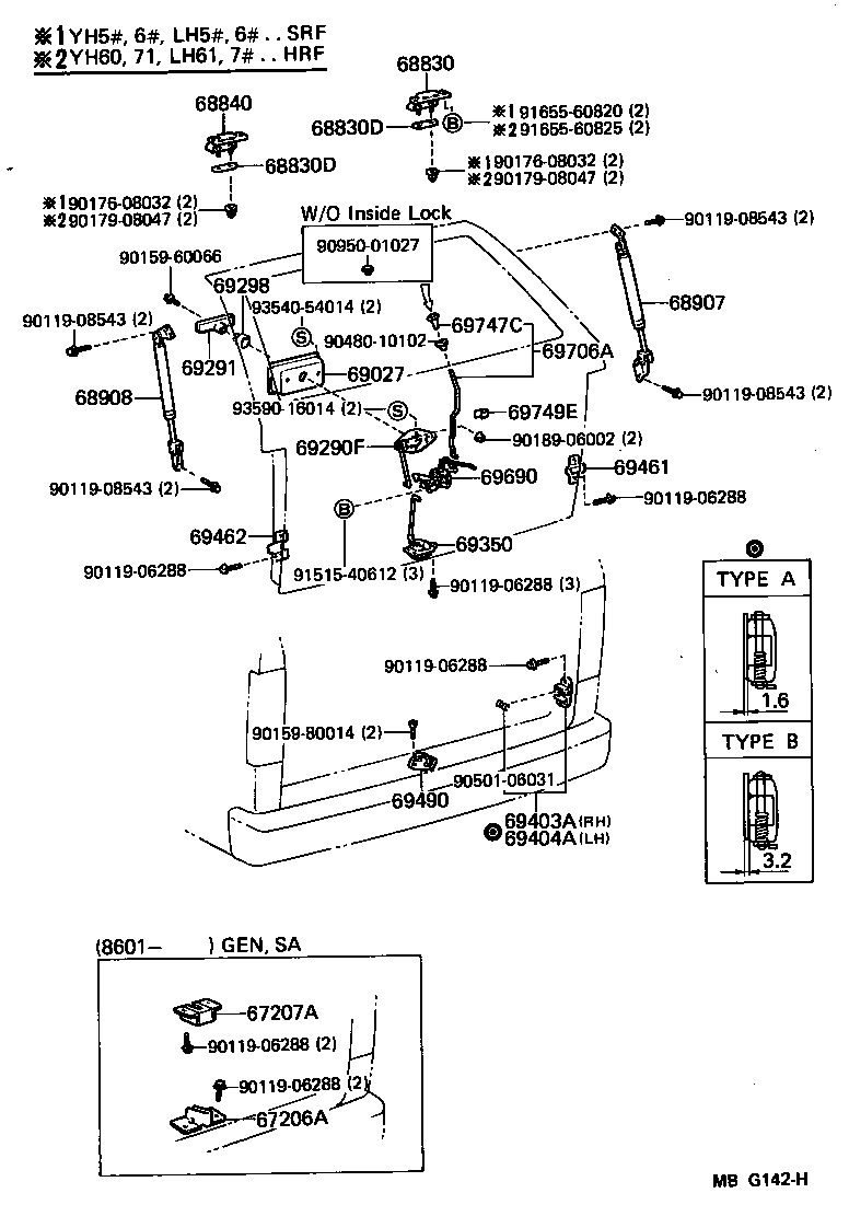 68960-90C01 STAY SUB-ASSY, BACK DOOR DAMPER, LH product image