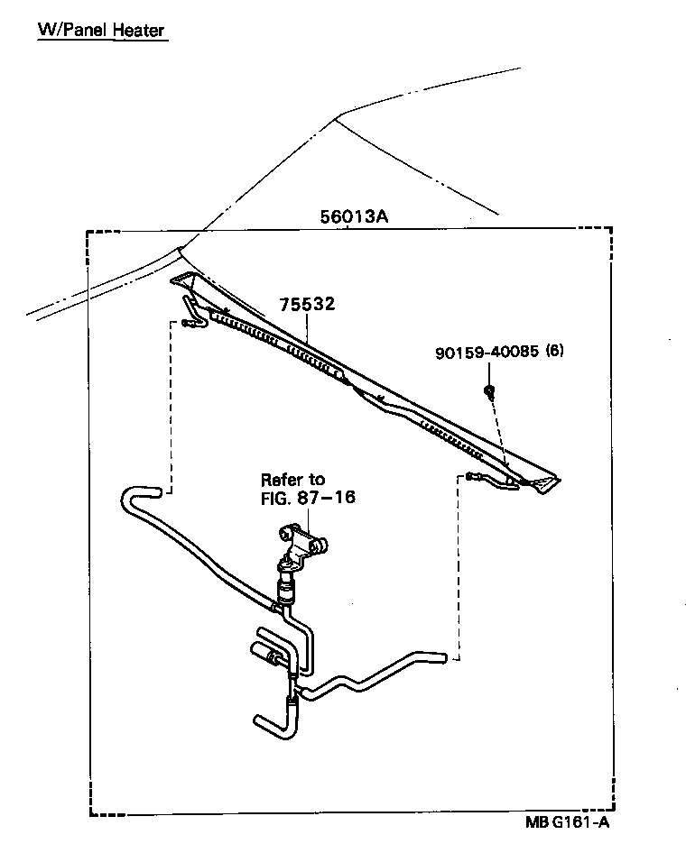 56013-20040 MOULDING SUB-ASSY, FRONT WINDOW, INNER CENTER product image