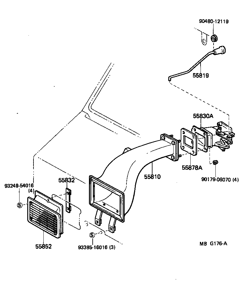 55830-90D00 CONNECTOR ASSY, FRONT SIDE VENTILATOR product image