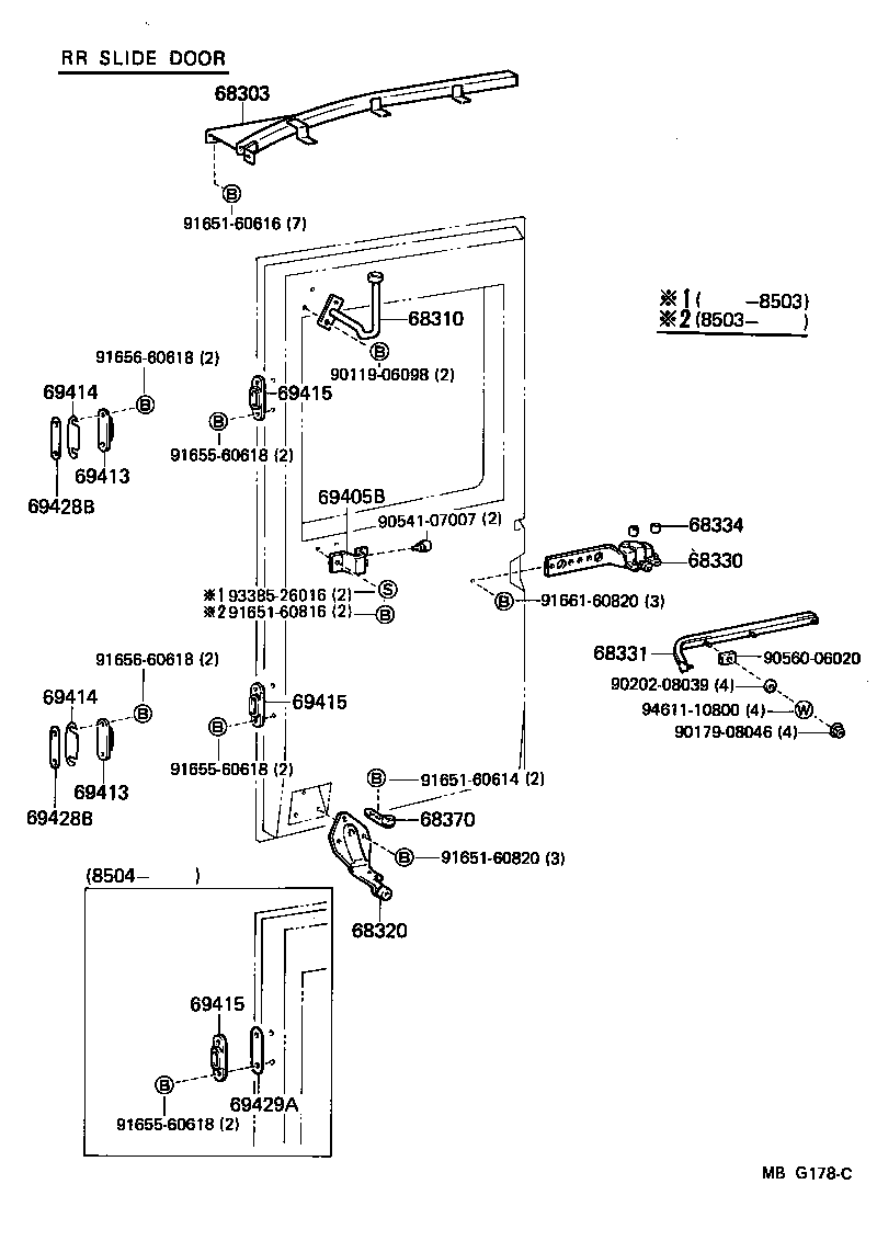 68310-90D00 ROLLER ASSY, SLIDE DOOR, UPPER product image