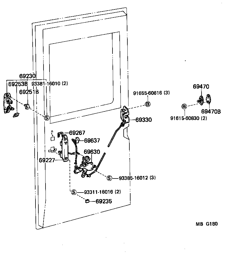 69267-90D00 SEAL, SLIDE DOOR INSIDE HANDLE, NO.1 product image