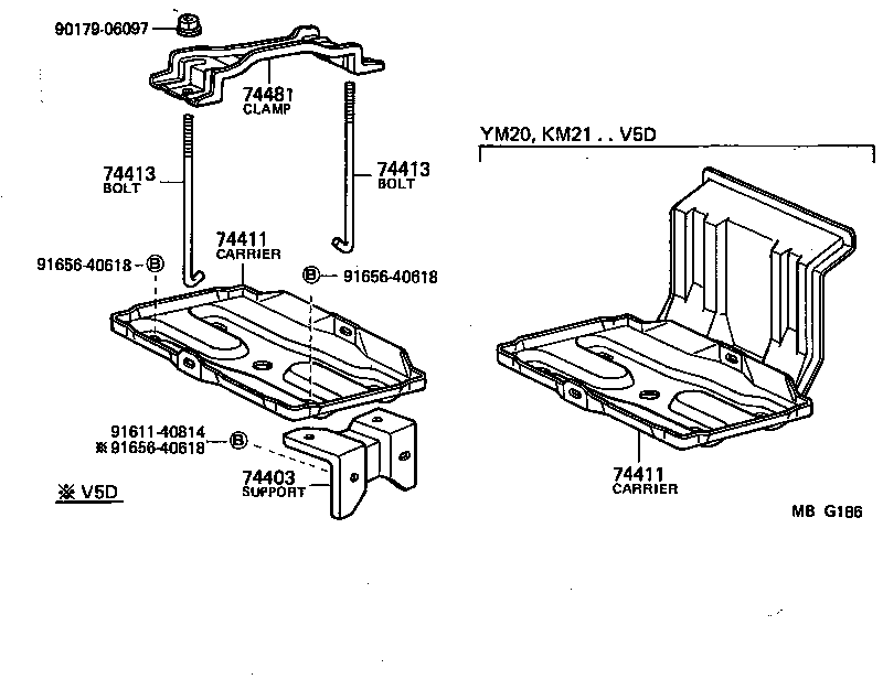 74404-27010 CLAMP, BATTERY HOLD DOWN product image