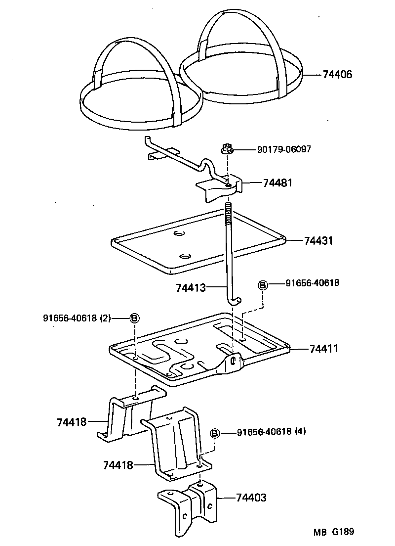 74404-27010 CLAMP, BATTERY HOLD DOWN product image