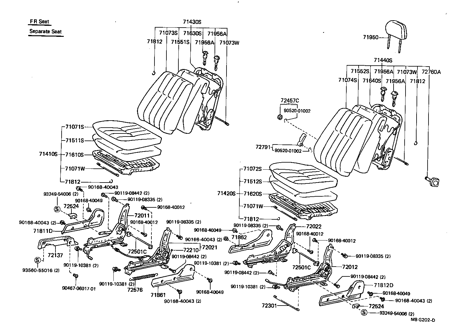 71511-89129 PAD, FRONT SEAT CUSHION, RH(FOR SEPARATE TYPE) product image