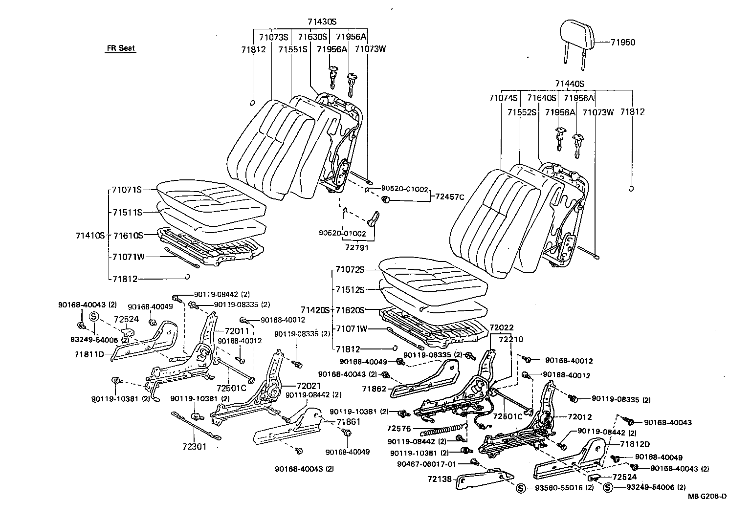71511-89129 PAD, FRONT SEAT CUSHION, RH(FOR SEPARATE TYPE) product image