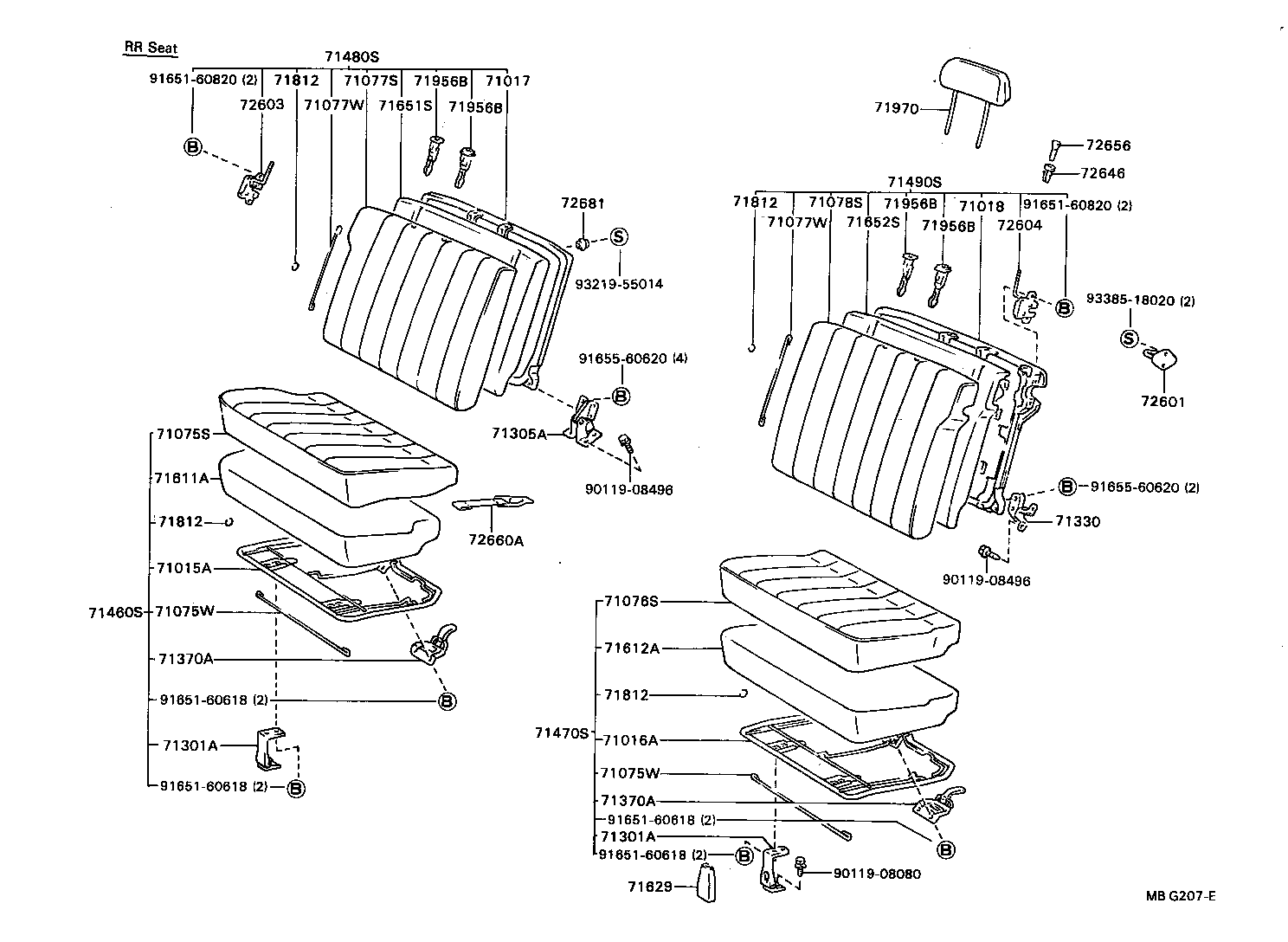 71511-89129 PAD, FRONT SEAT CUSHION, RH(FOR SEPARATE TYPE) product image