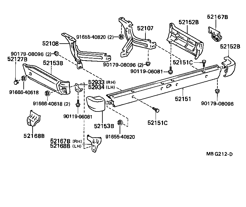 Toyota 52153-89106 EXTENSION, REAR BUMPER, LH