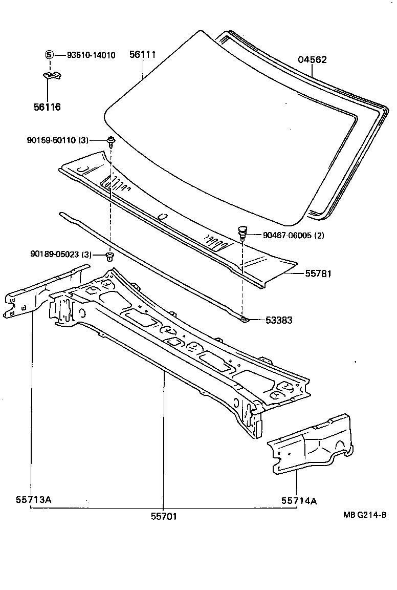 53383-89105 SEAL, HOOD TO COWL TOP product image