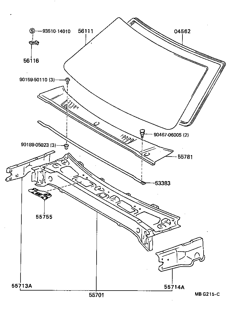 53383-89105 SEAL, HOOD TO COWL TOP product image