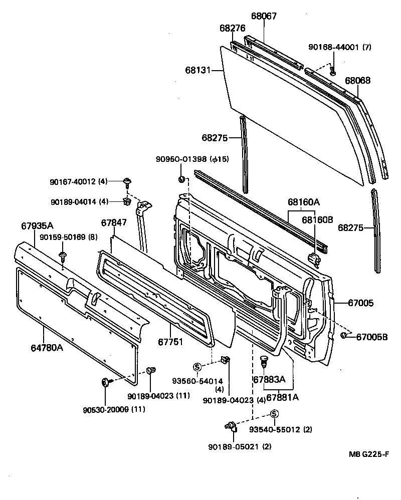Toyota 67008-89101 PANEL SUB-ASSY, BACK DOOR