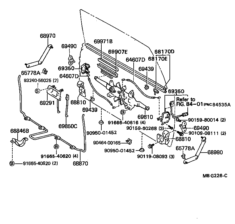 68950-89101 STAY ASSY, BACK DOOR, RH product image