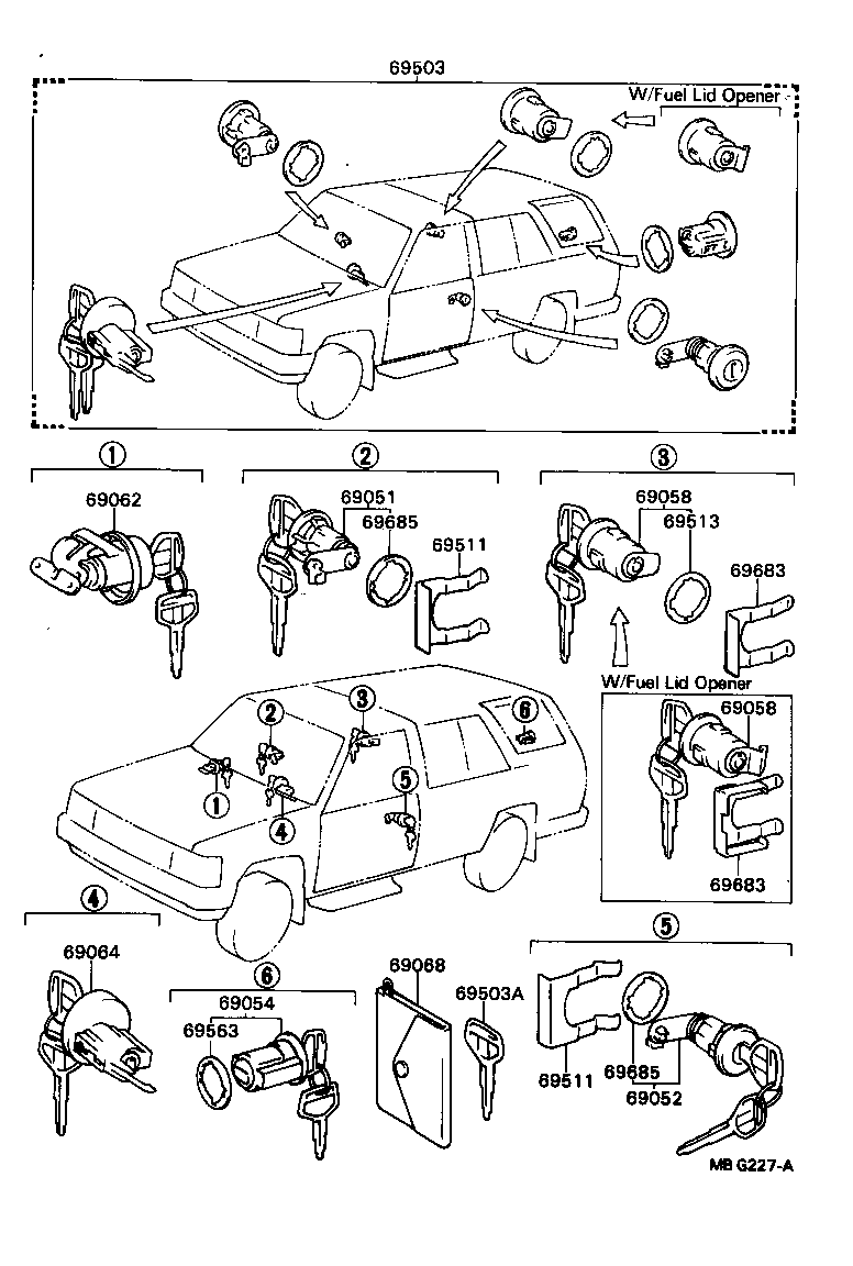 69005-89139 CYLINDER SET, LOCK product image
