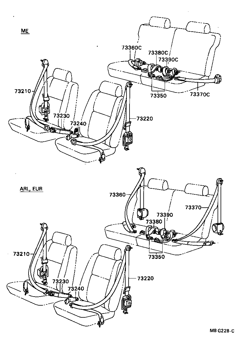 73210-89134-04 BELT ASSY, FRONT SEAT OUTER, RH product image