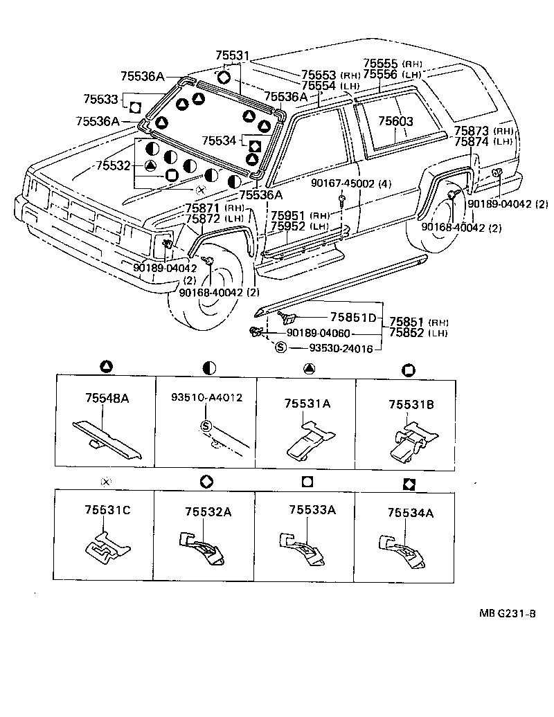 Toyota 75860-89103 MOULDING, ROCKER PANEL, LH