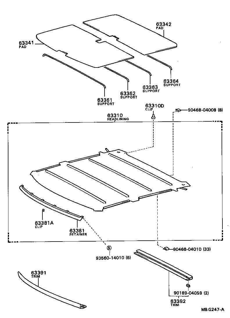 63341-20110 PAD, ROOF SILENCER, NO.1 product image