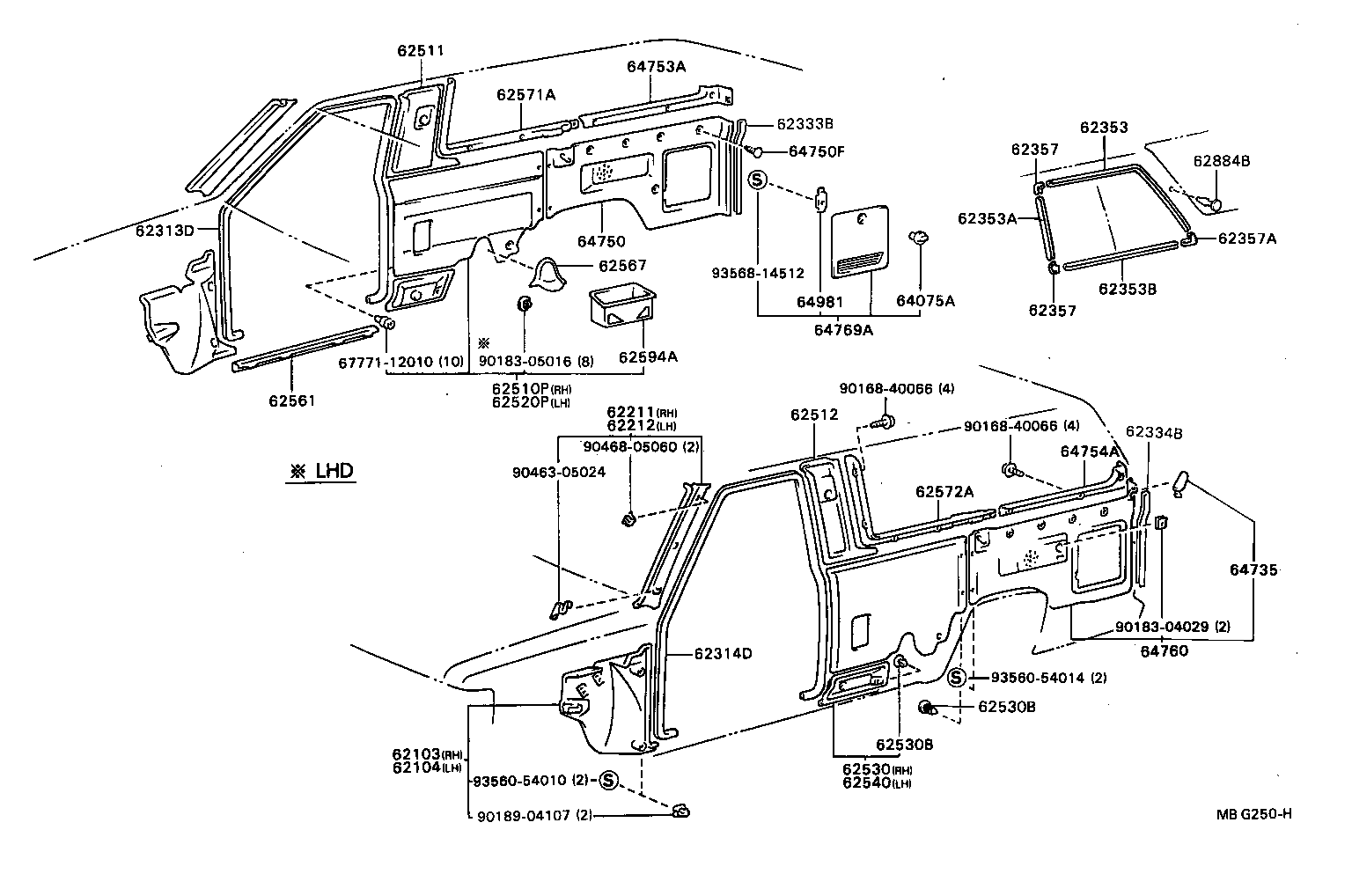 62320-89101-03 TRIM, FRONT DOOR OPENING, LH product image