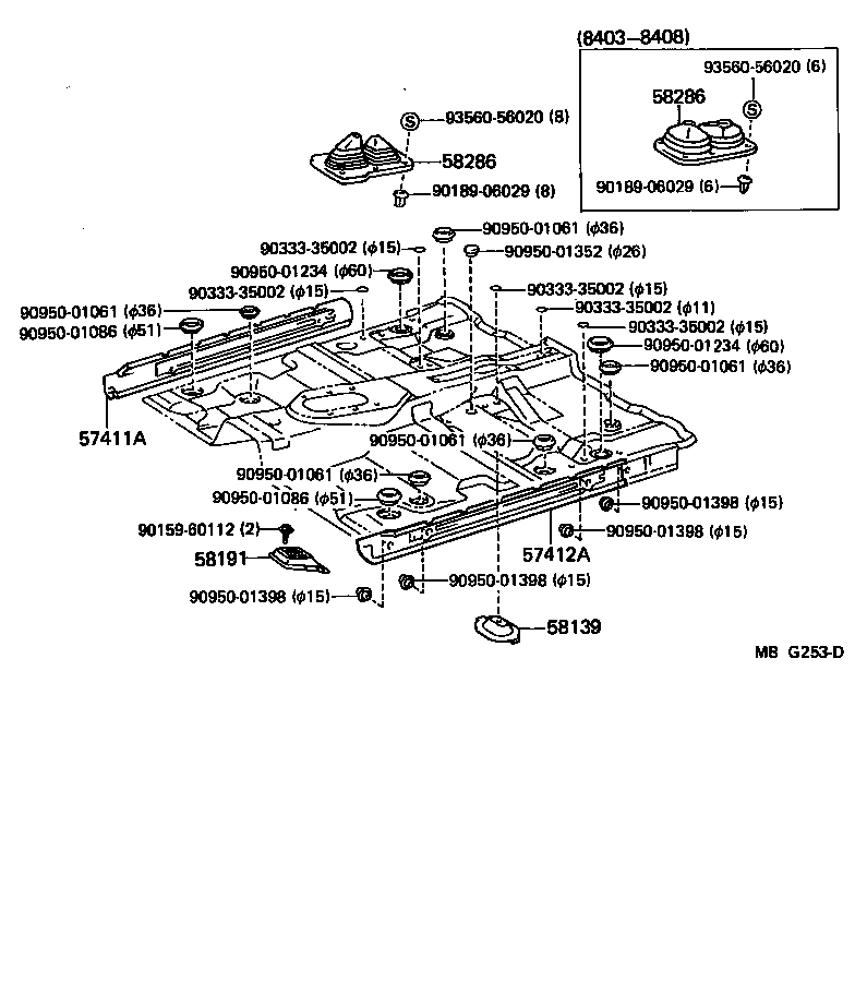 Toyota 58191-89101 FOOTREST, FRONT FLOOR