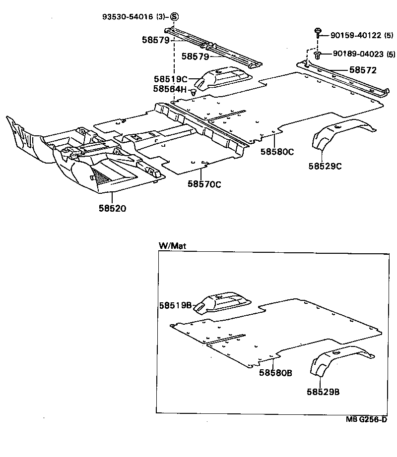 58540-89147-06 CARPET ASSY, REAR FLOOR product image