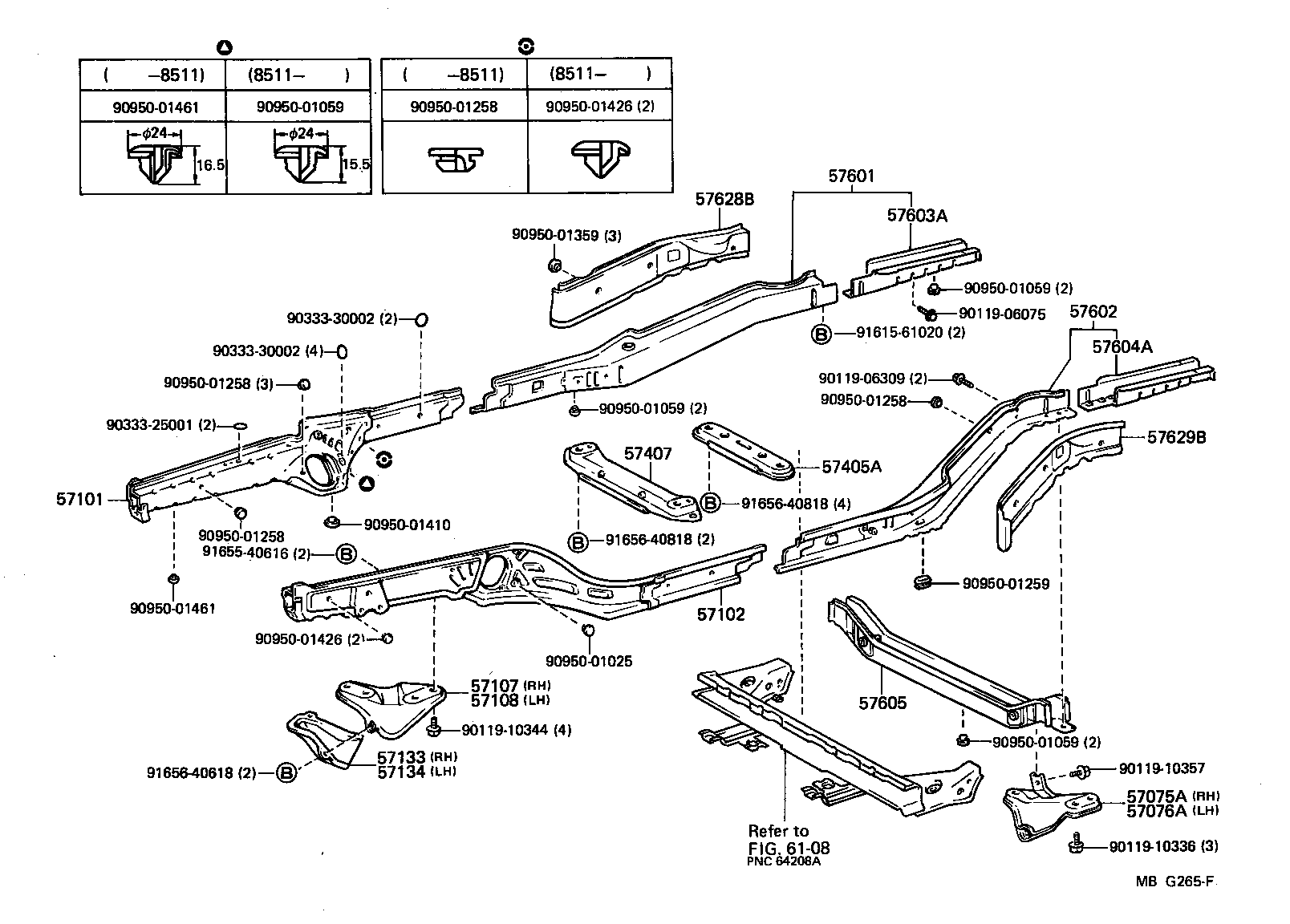 57602-17900 MEMBER SUB-ASSY, REAR FLOOR SIDE, LH product image