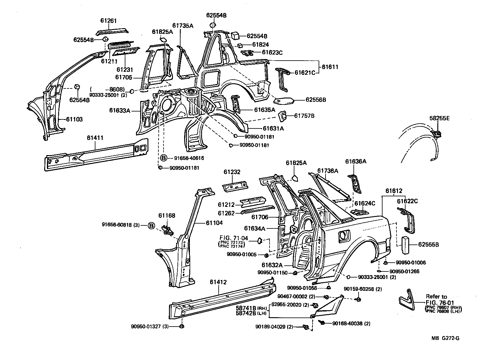 61601-17010 PANEL, QUARTER, RH product image
