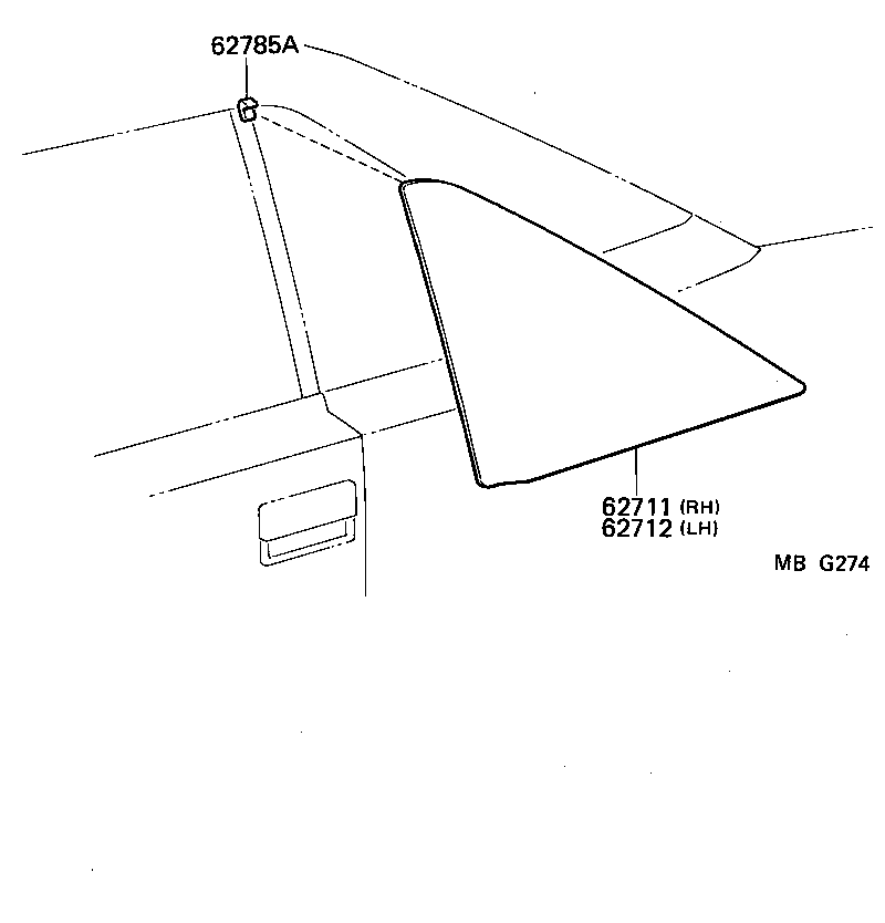 62785-17020 SPACER, QUARTER WINDOW GLASS product image
