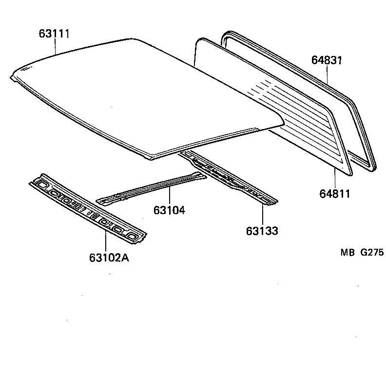 63133-17010 FRAME, BACK WINDOW OPENING, UPPER product image