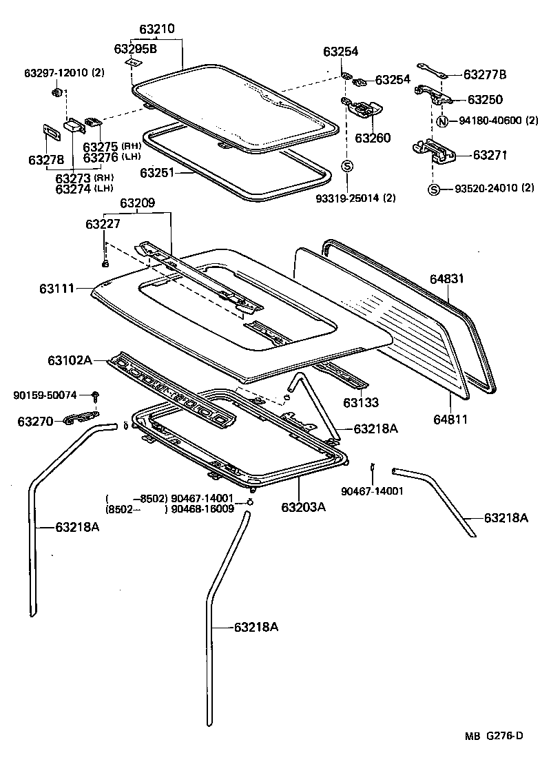 63133-17010 FRAME, BACK WINDOW OPENING, UPPER product image