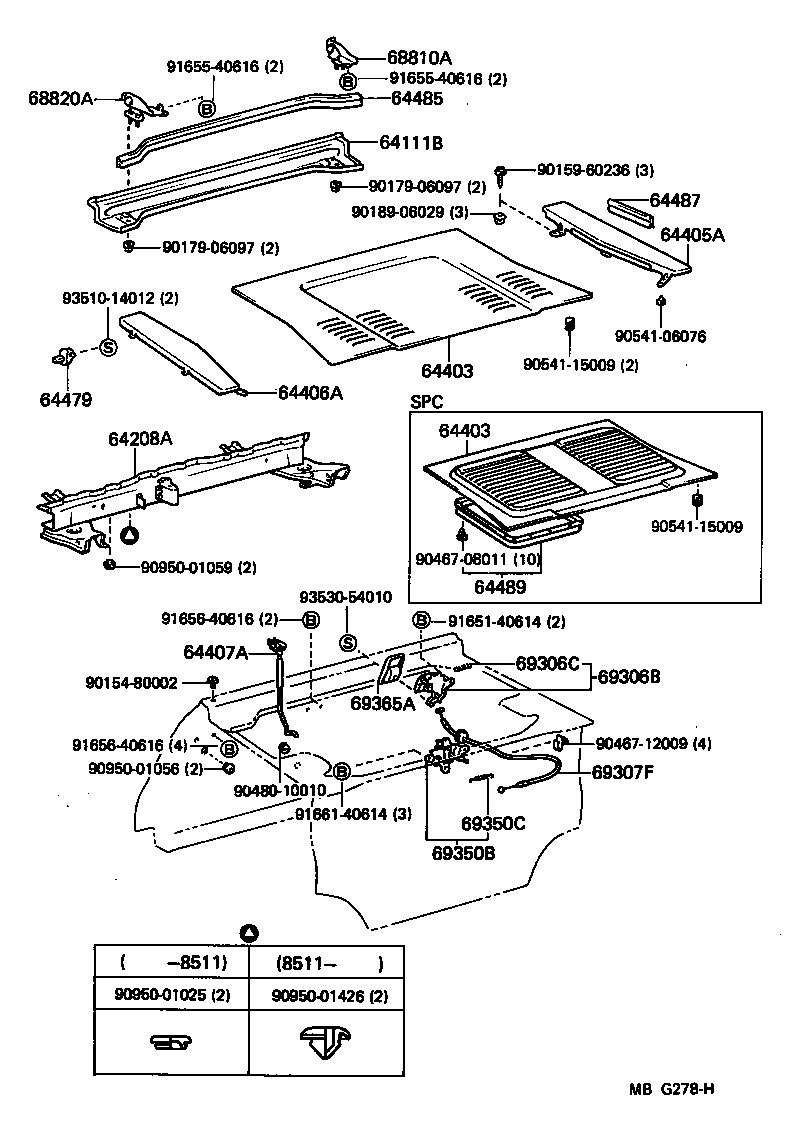64208-17010 MEMBER SUB-ASSY, ROOM PARTITION CROSS product image