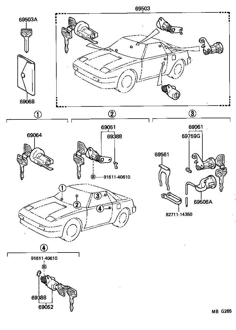69005-17050 CYLINDER SET, LOCK product image