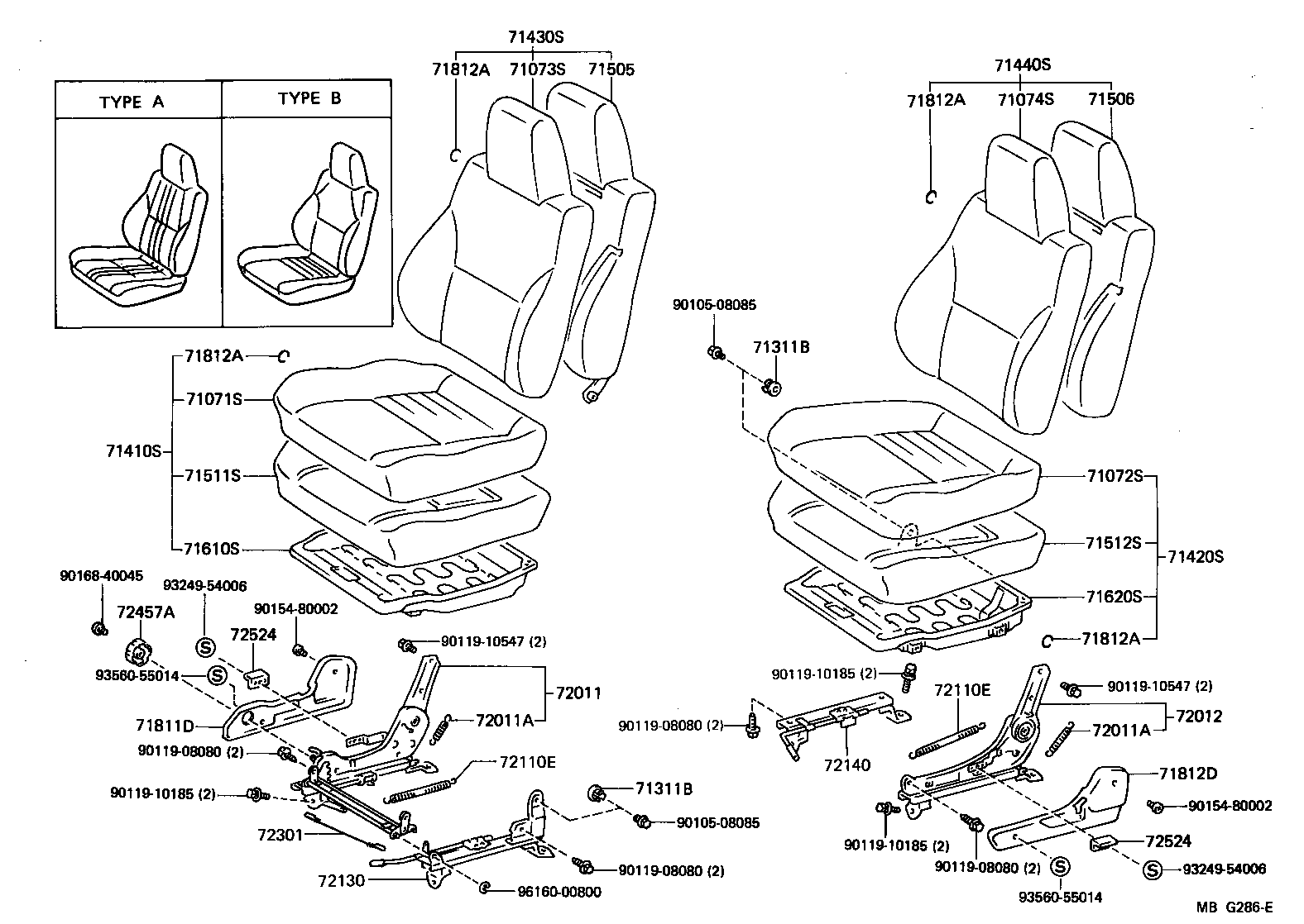 71430-17290 BACK ASSY, FRONT SEAT, RH(FOR SEPARATE TYPE) product image