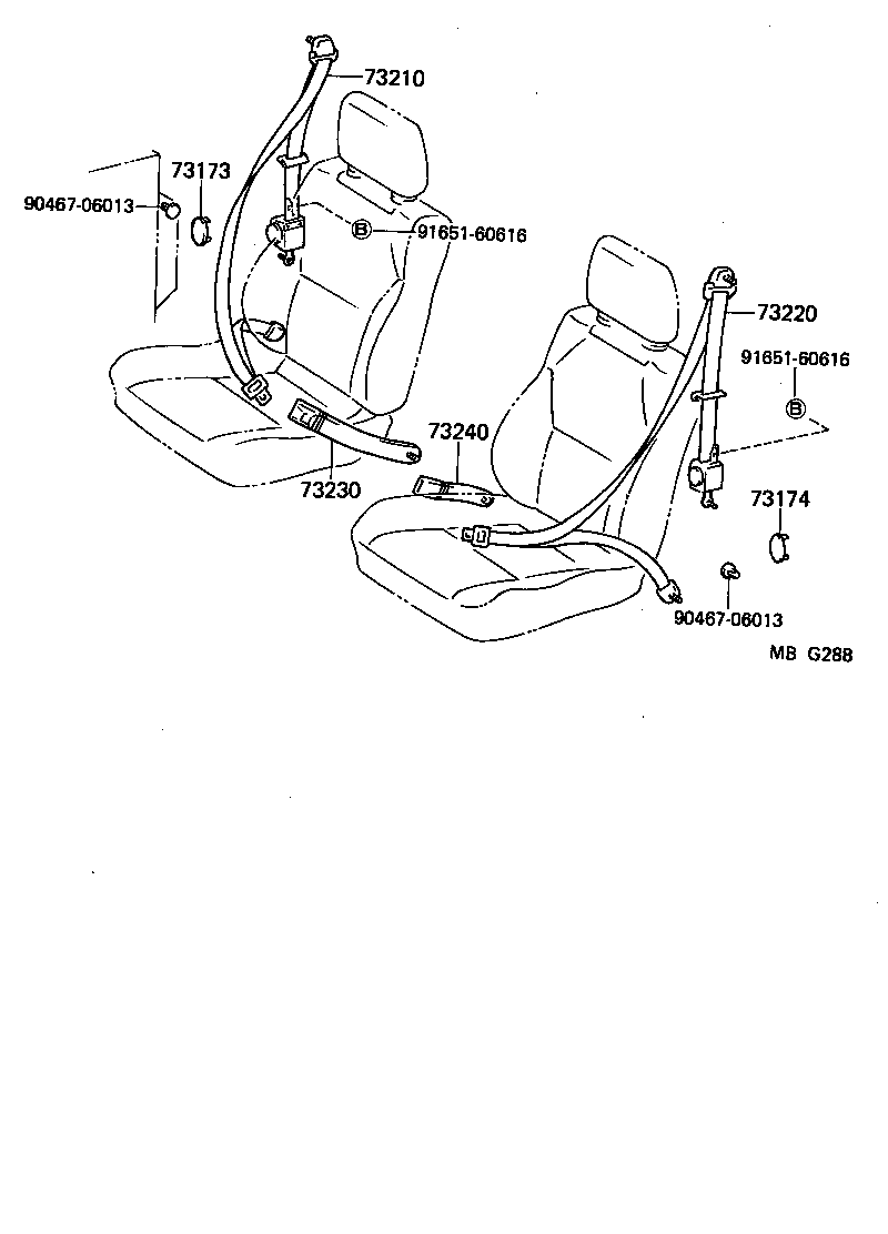73173-14010 COVER, FRONT SEAT BELT HOLE, RH product image