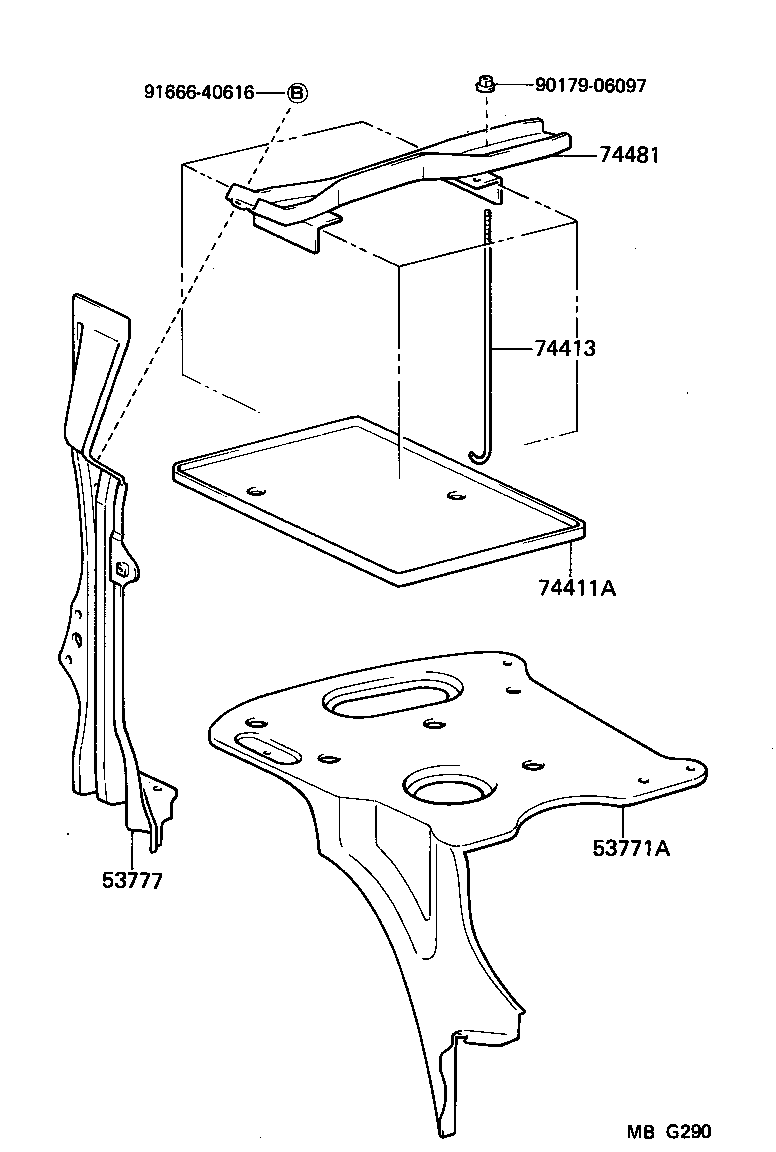 74404-17010 CLAMP, BATTERY HOLD DOWN product image