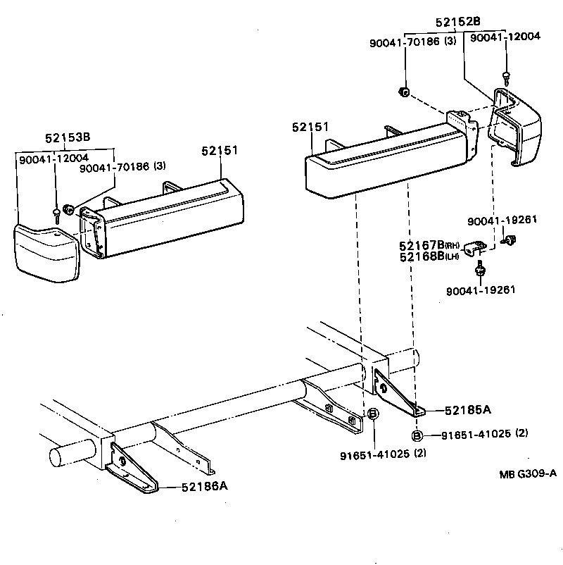 52182-87605 BRACKET, REAR BUMPER SIDE, RH product image