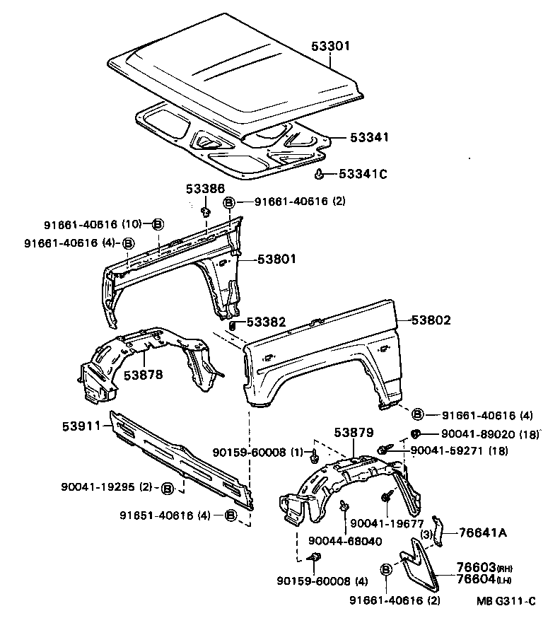 53802-87622 FENDER SUB-ASSY, FRONT LH product image