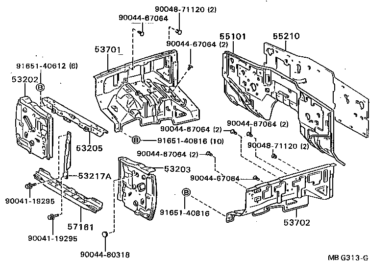 53701-87609 APRON SUB-ASSY, FRONT FENDER, RH product image