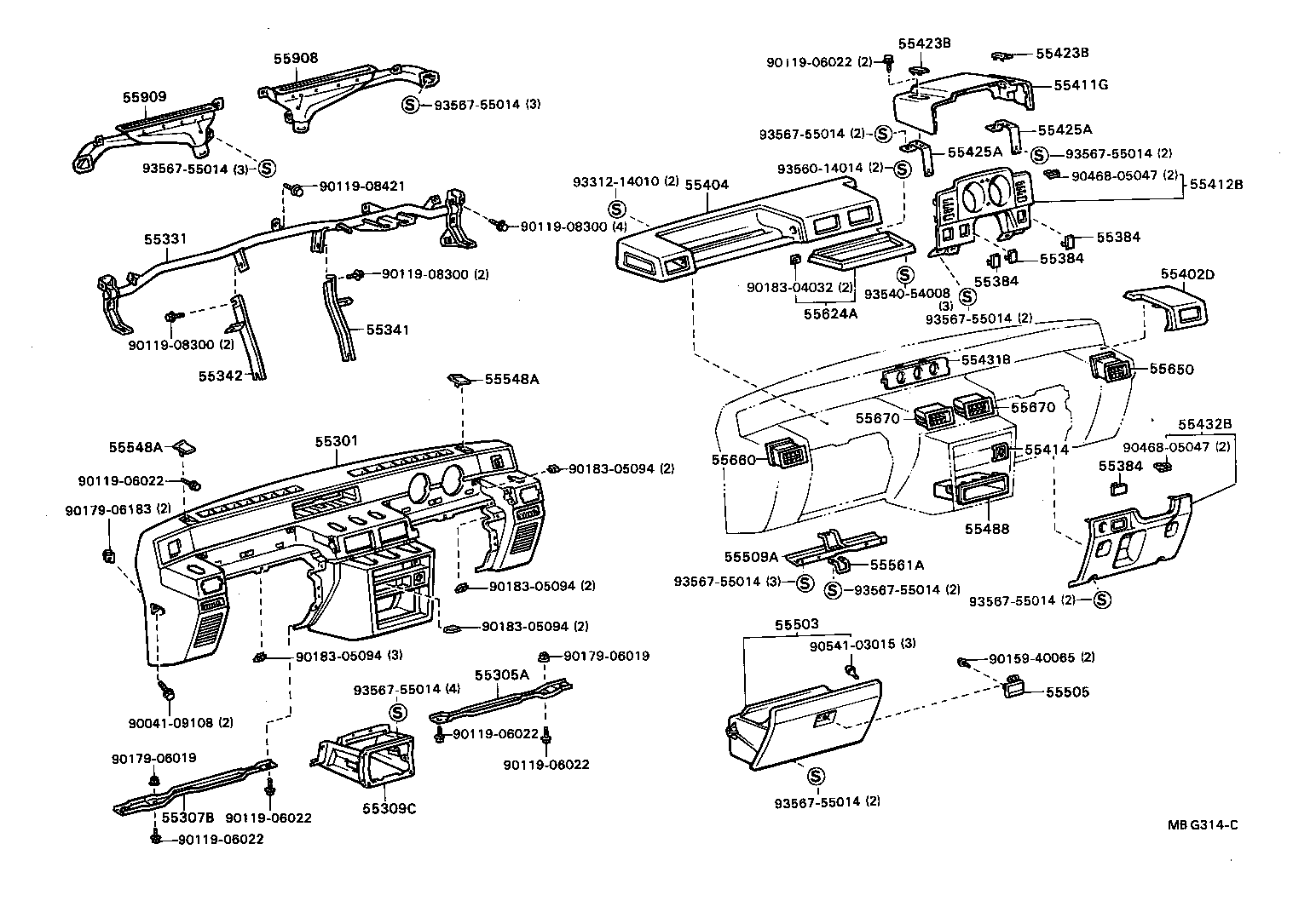 55952-87601 NOZZLE SUB-ASSY, DEFROSTER, LH product image
